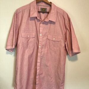 Foundry Mens short-sleeve button-down Pink, XLT Casual/Polished look.100% cotton
